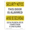 Signmission OSHA Security Sign, 10" Height, 14" Width, Rigid Plastic, This Door Is Alarmed Bilingual, Landscape OS-SN-P-1014-L-11651 - alternate 1
